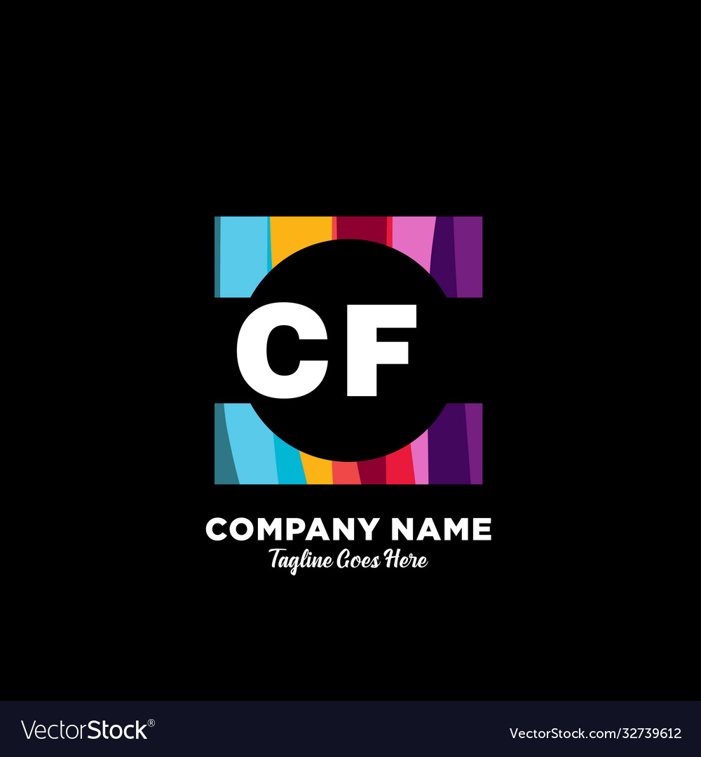 Cf initial logo with colorful template