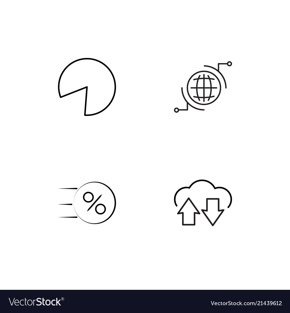 Data analytics linear icons set simple outline
