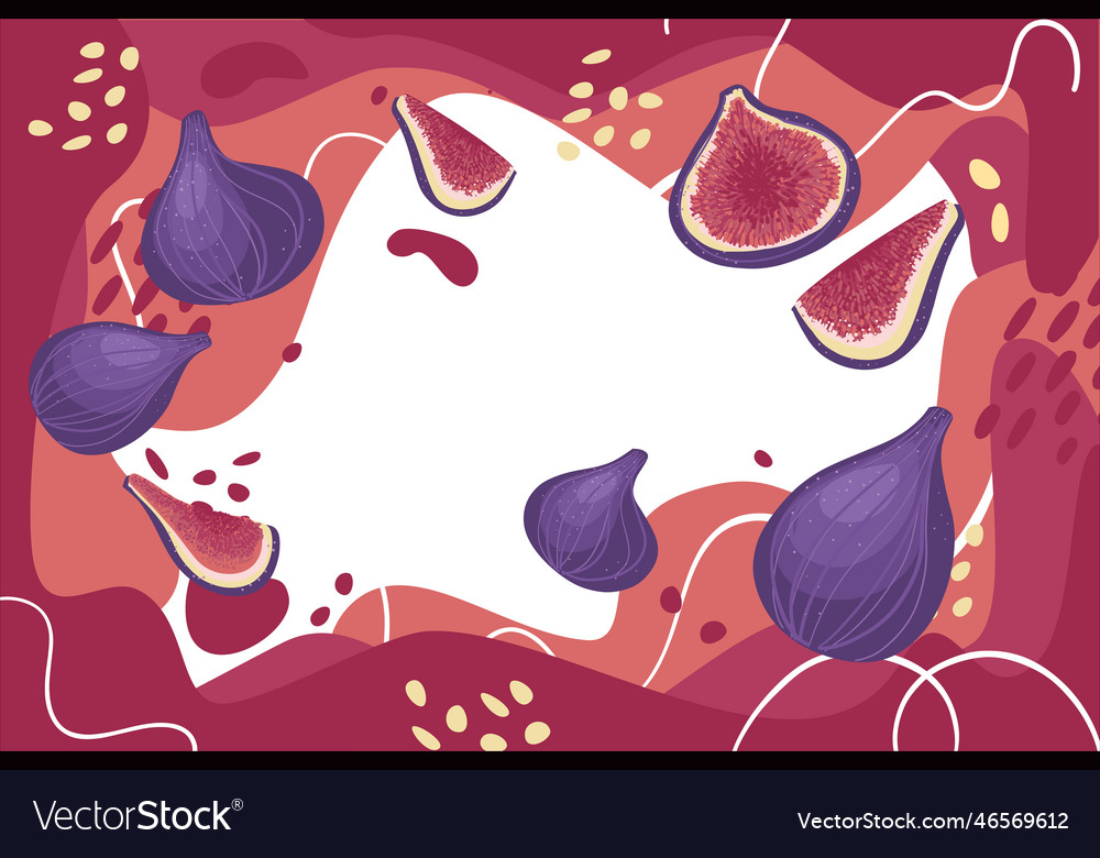 Frame with various fig doodles and abstract vector image Frame with various fig doodles and abstract