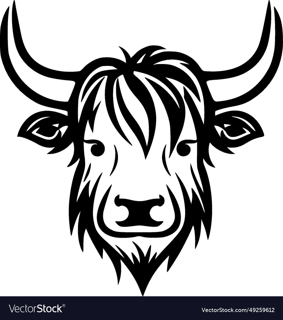 Highland cow - minimalist and flat logo