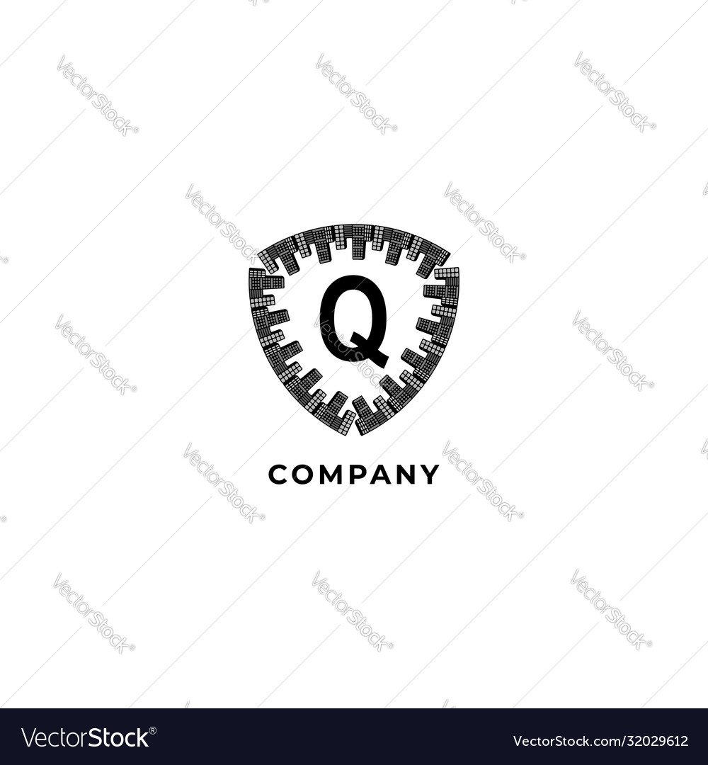 Letter q alphabet logo design template isolated