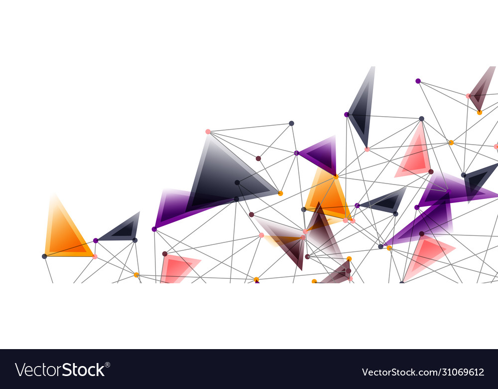 Line points connections triangular technology Vector Image Line points connections triangular technology