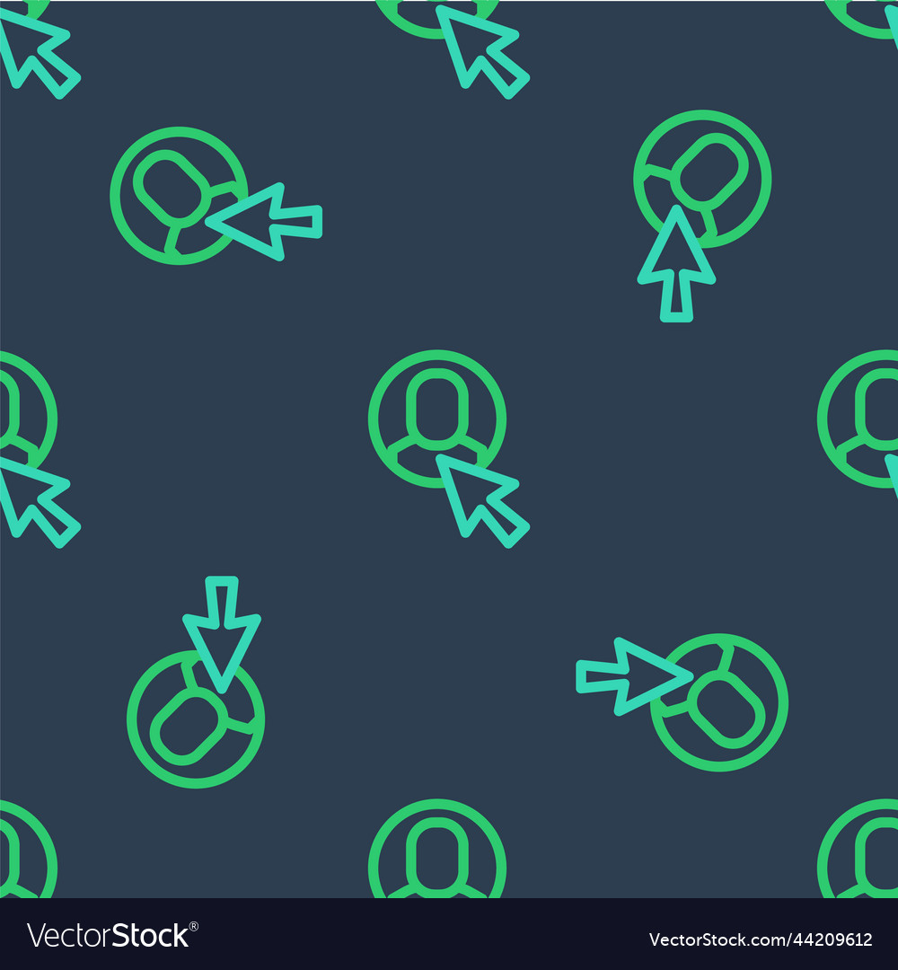 Line worker icon isolated seamless pattern on blue
