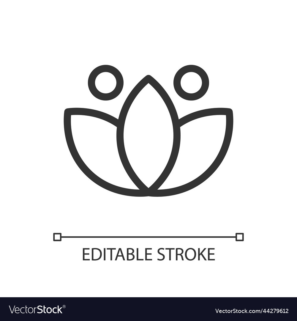 Lotus pixel perfect linear ui icon Vector Image Lotus pixel perfect linear ui icon