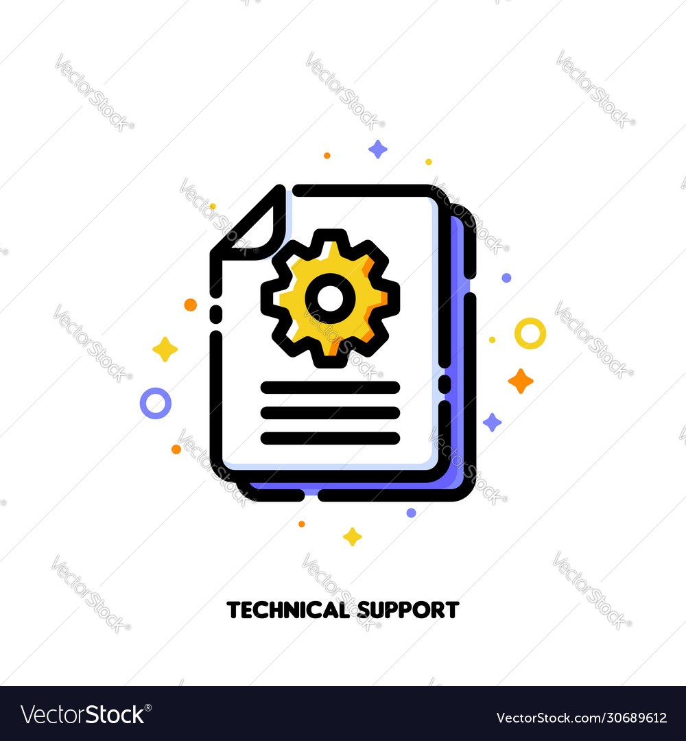 Manual document icon with paper file and gear vector image Manual document icon with paper file and gear