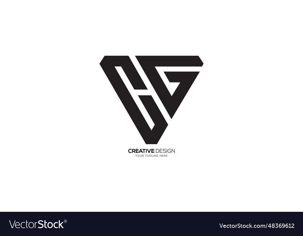 Modern cg letter triangle diamond shape creative Vector Image