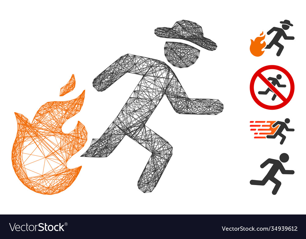 Net running man from fire mesh