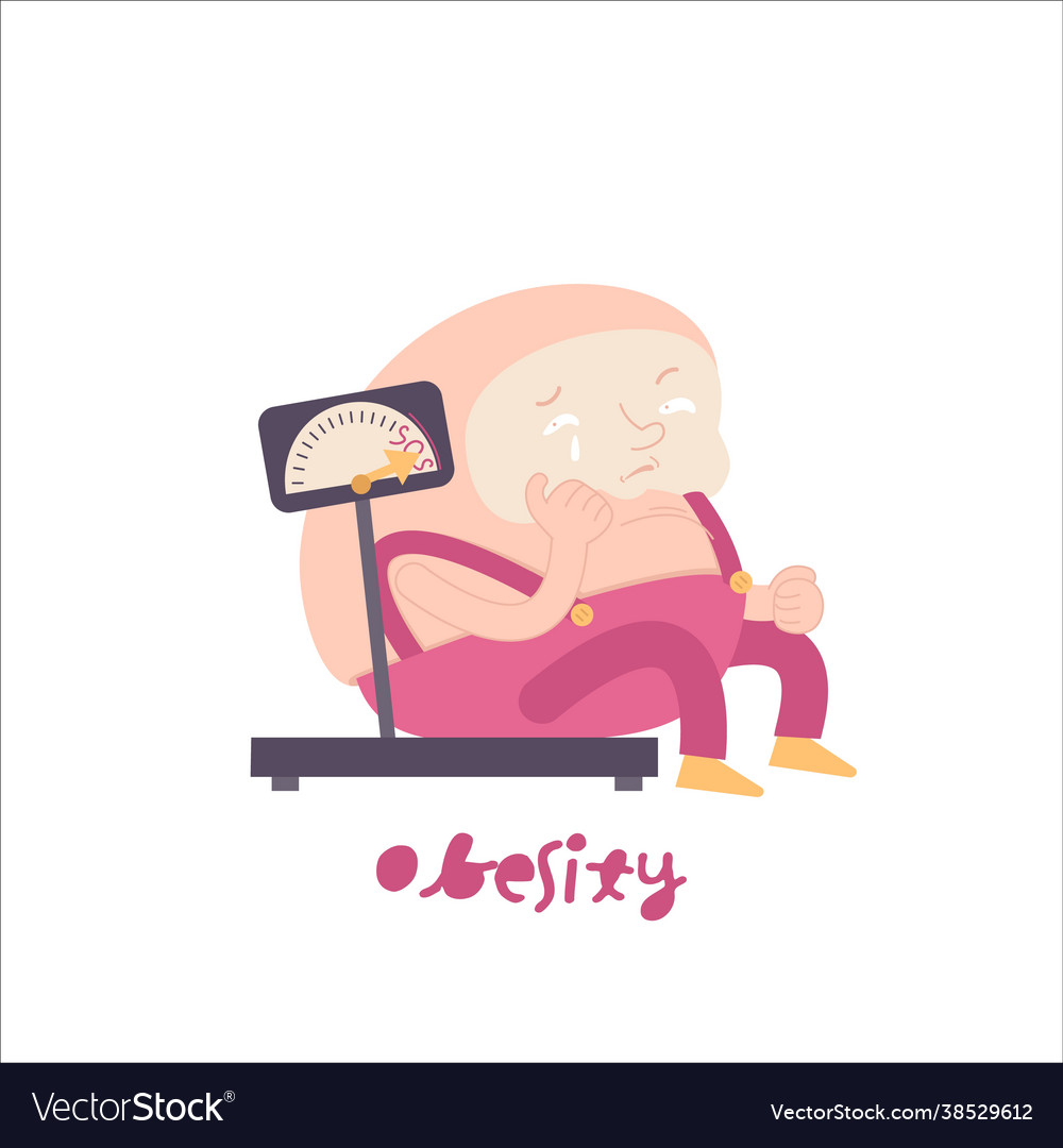 Obesity character icon steatosis funny pictograph Vector Image Obesity character icon steatosis funny pictograph Vector Image