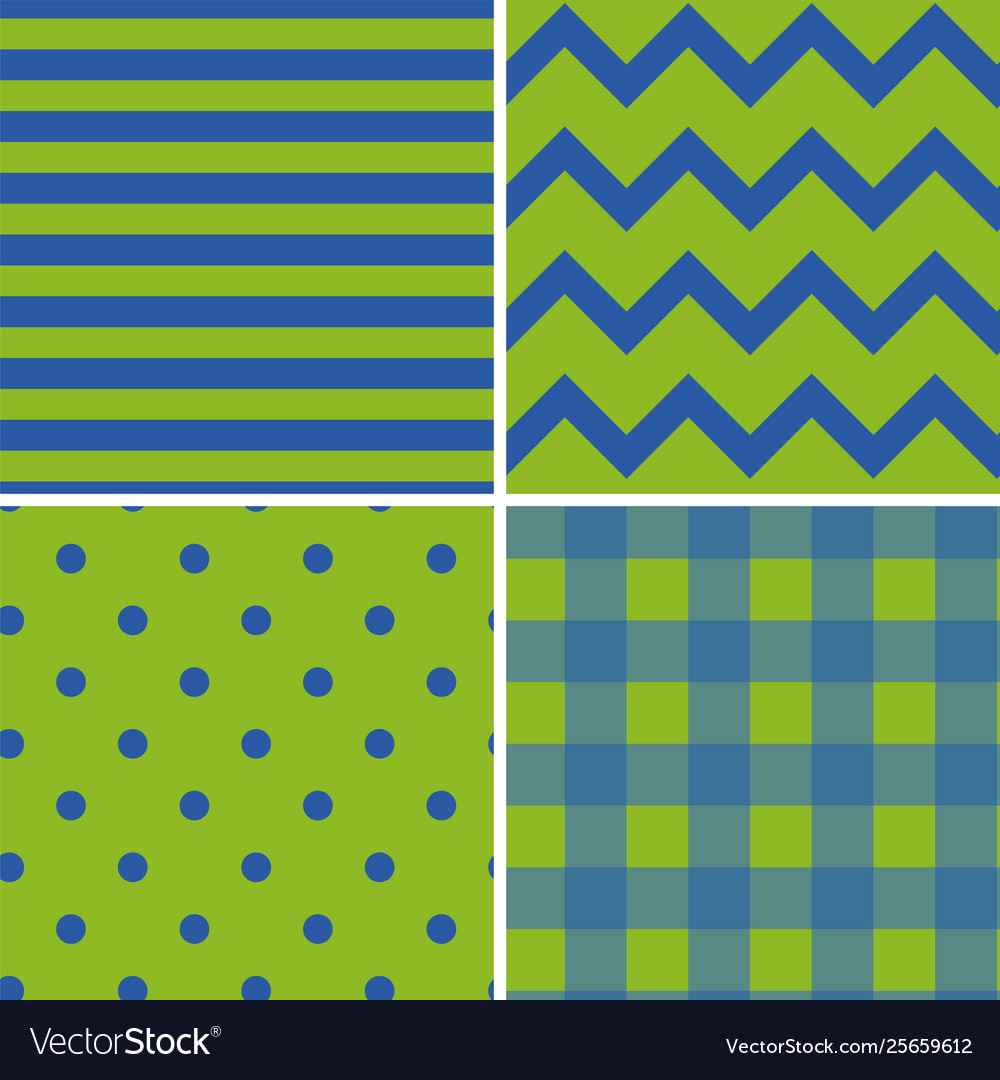 Pattern collection seamless retro background vector image Pattern collection seamless retro background