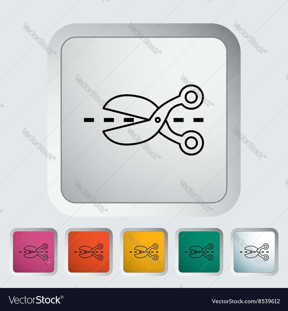 Scissors icon flat