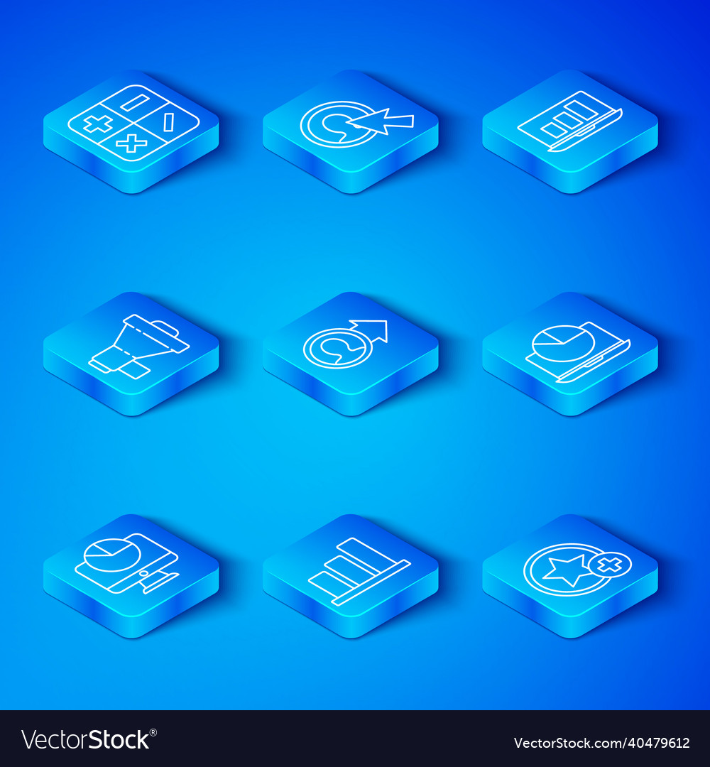 Set line computer monitor with graph chart job vector image Set line computer monitor with graph chart job
