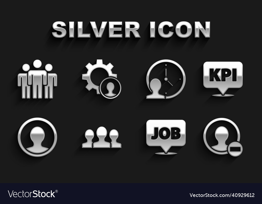 Set users group key performance indicator create vector image Set users group key performance indicator create