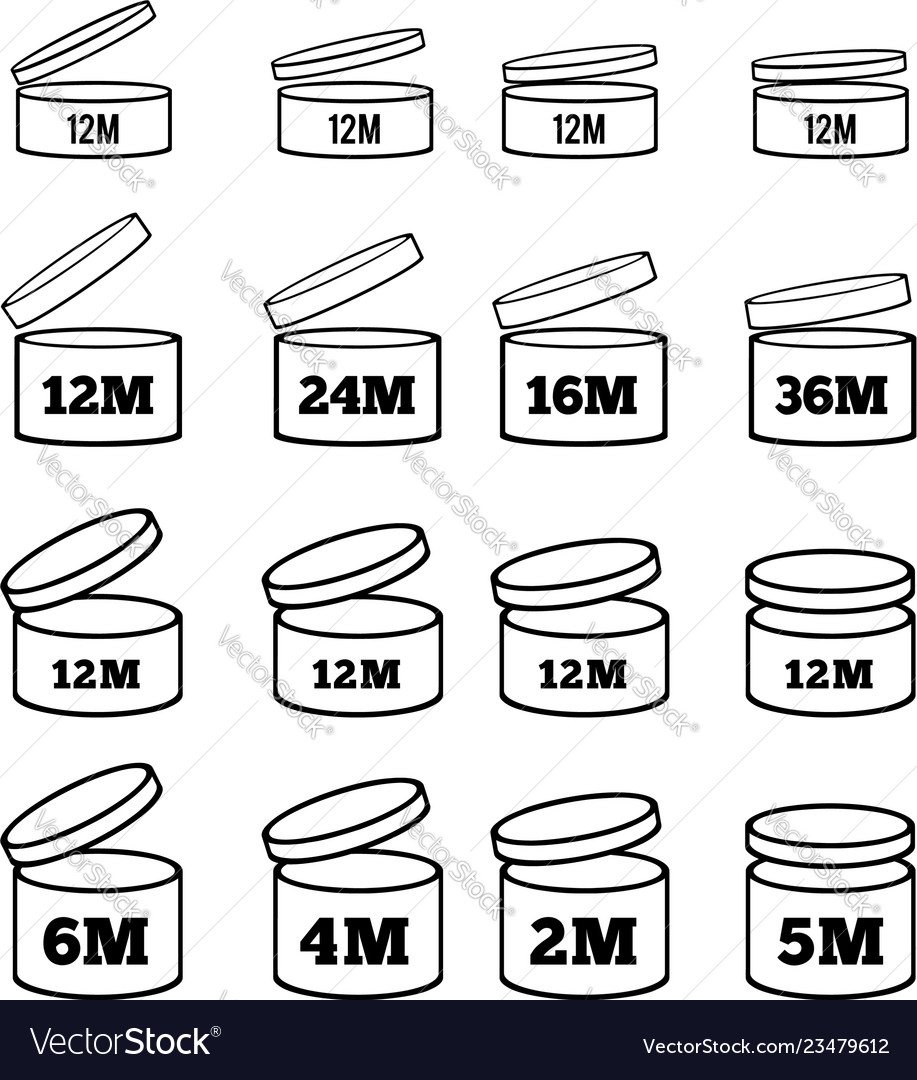 Sign of the shelf life of cosmetics and other Vector Image