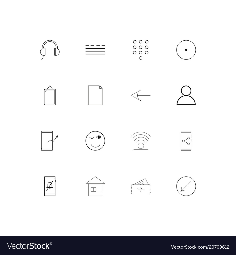 Signs and symbols simple linear icons set