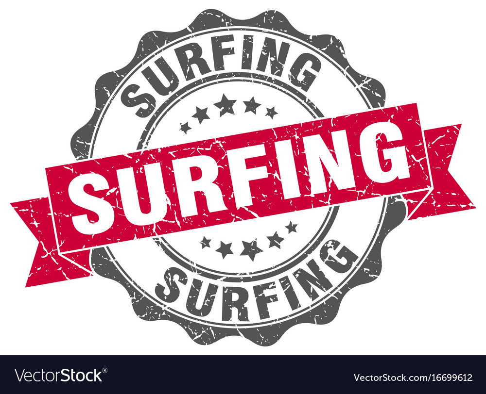 Surfing stamp sign seal