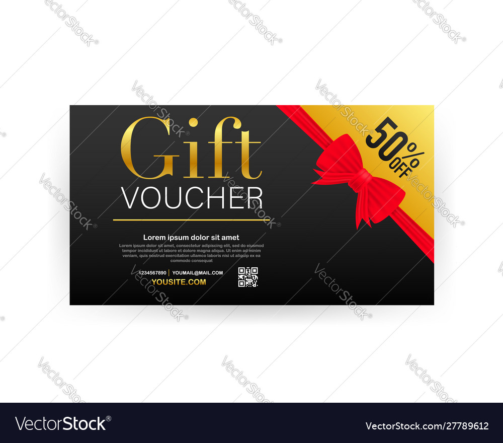 Template gold gift card promo code voucher Vector Image