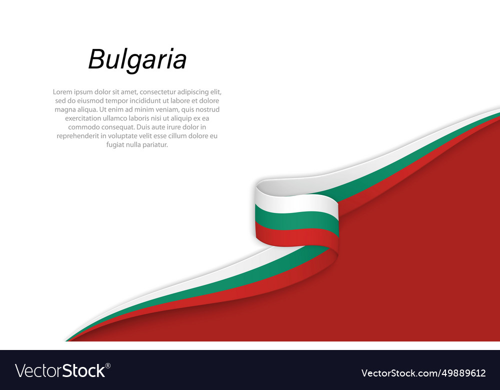 Wellenflagge von Bulgarien mit Copyspace Hintergrund