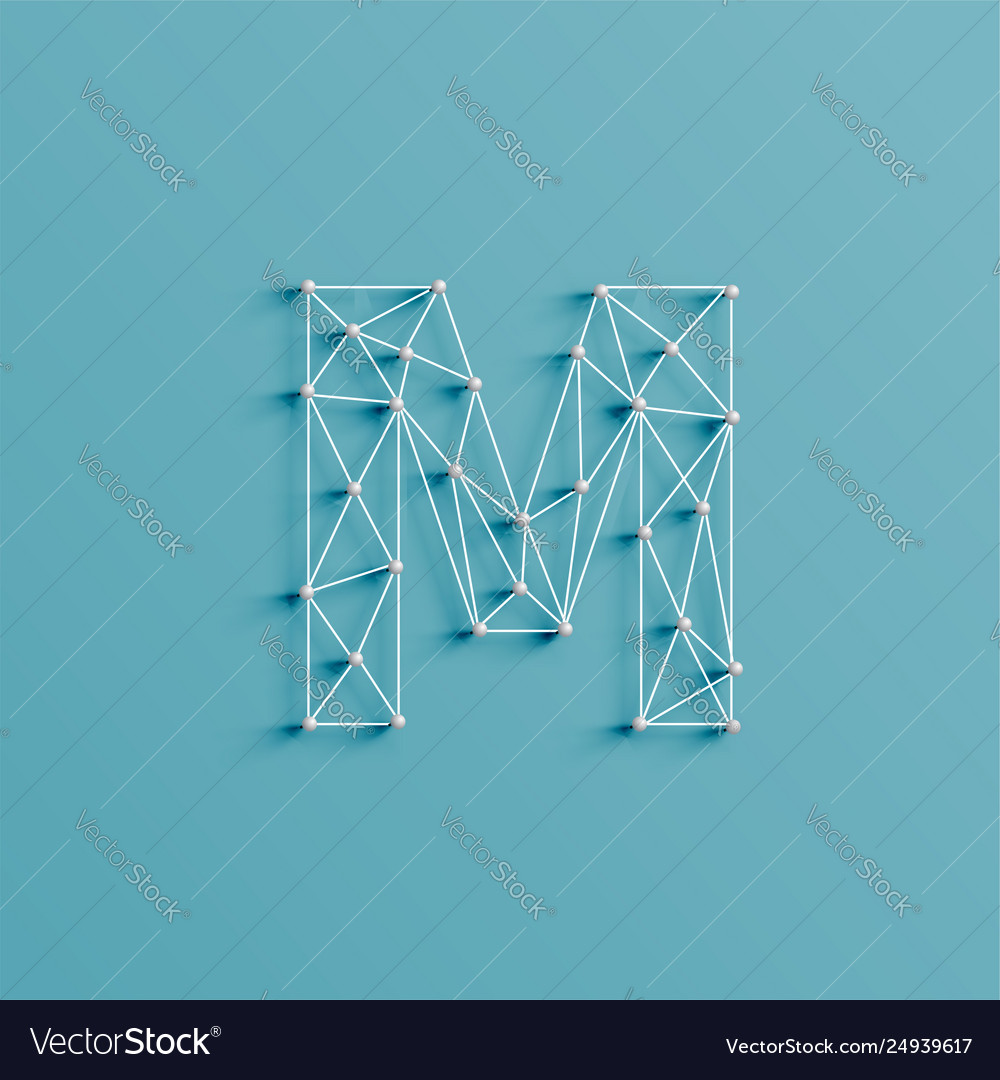 A character made pins and lines 3d vector image A character made pins and lines 3d
