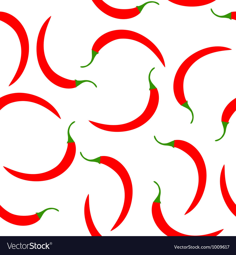 A seamless of chilli peppers on white background