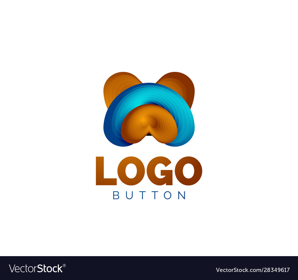 Abstract round shape logo template minimal vector image Abstract round shape logo template minimal