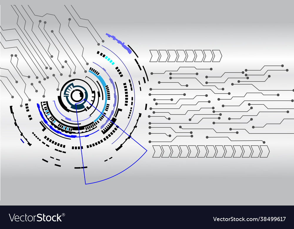 Abstract technology with circuit board on gray vector image Abstract technology with circuit board on gray
