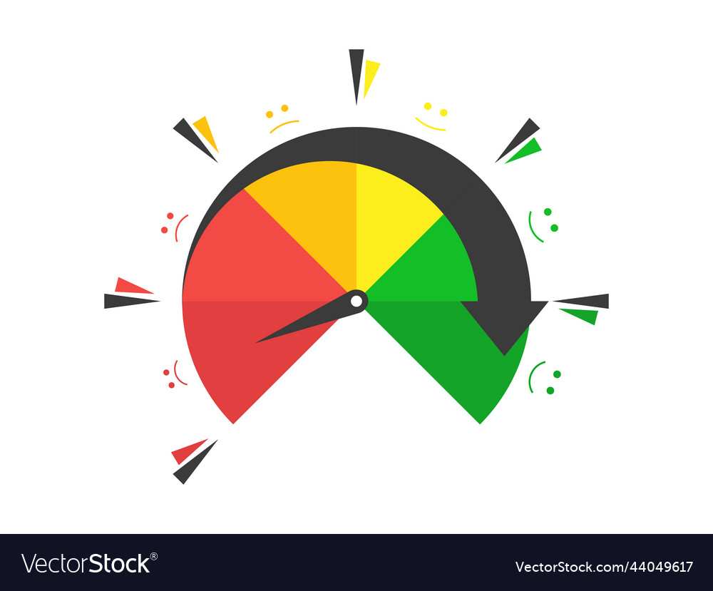 Bad credit score rating indicator from Vector Image Bad credit score rating indicator from
