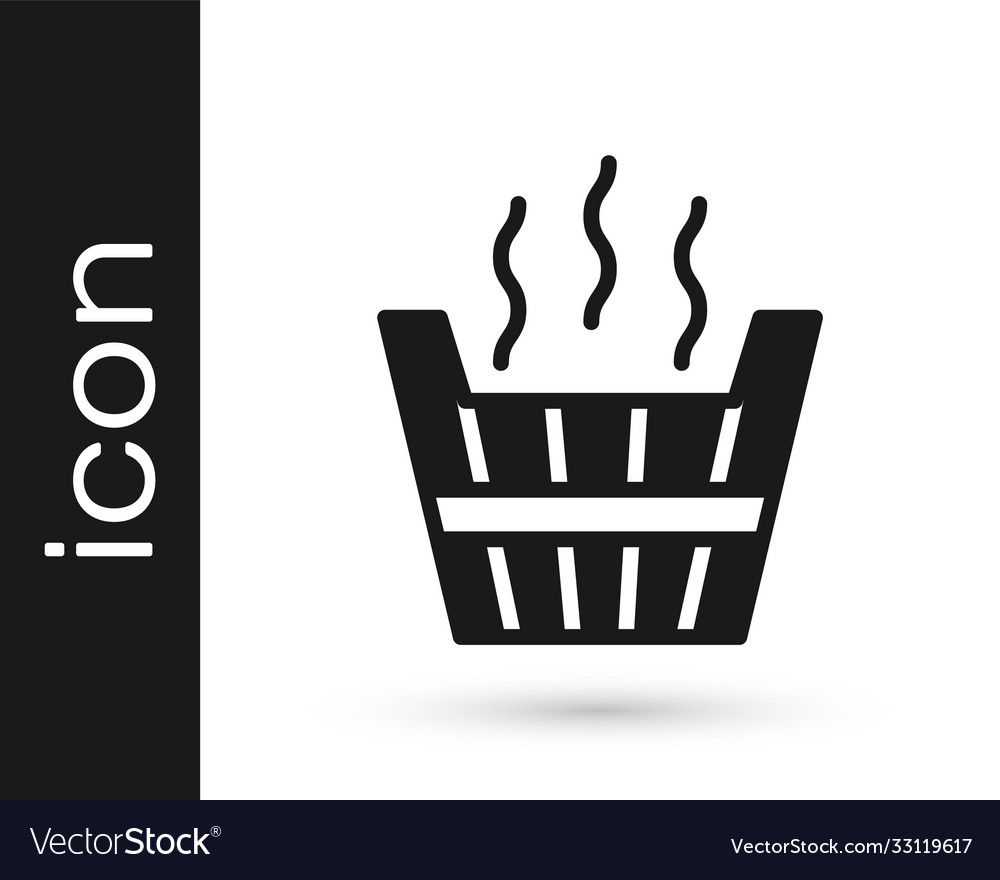 Black Sauna Bucket Icon