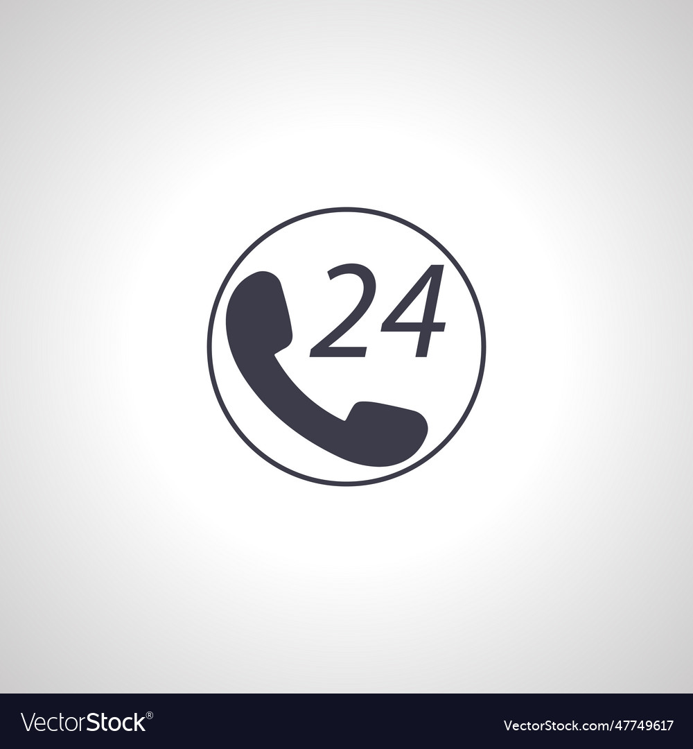 Call Center 24 Icon Handset With 24 Hours Icon Vector Image