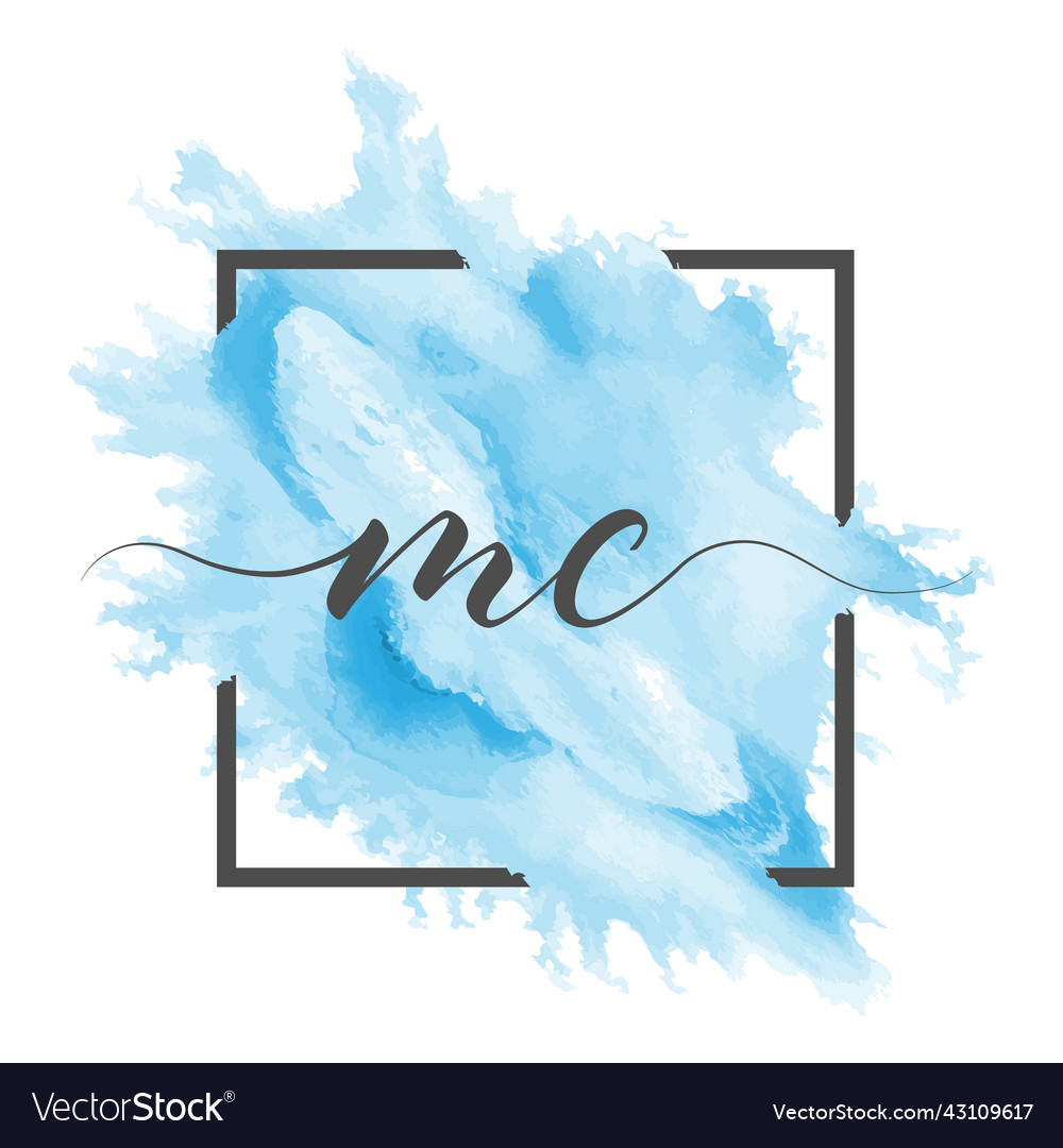 Calligraphic lowercase letters m and c