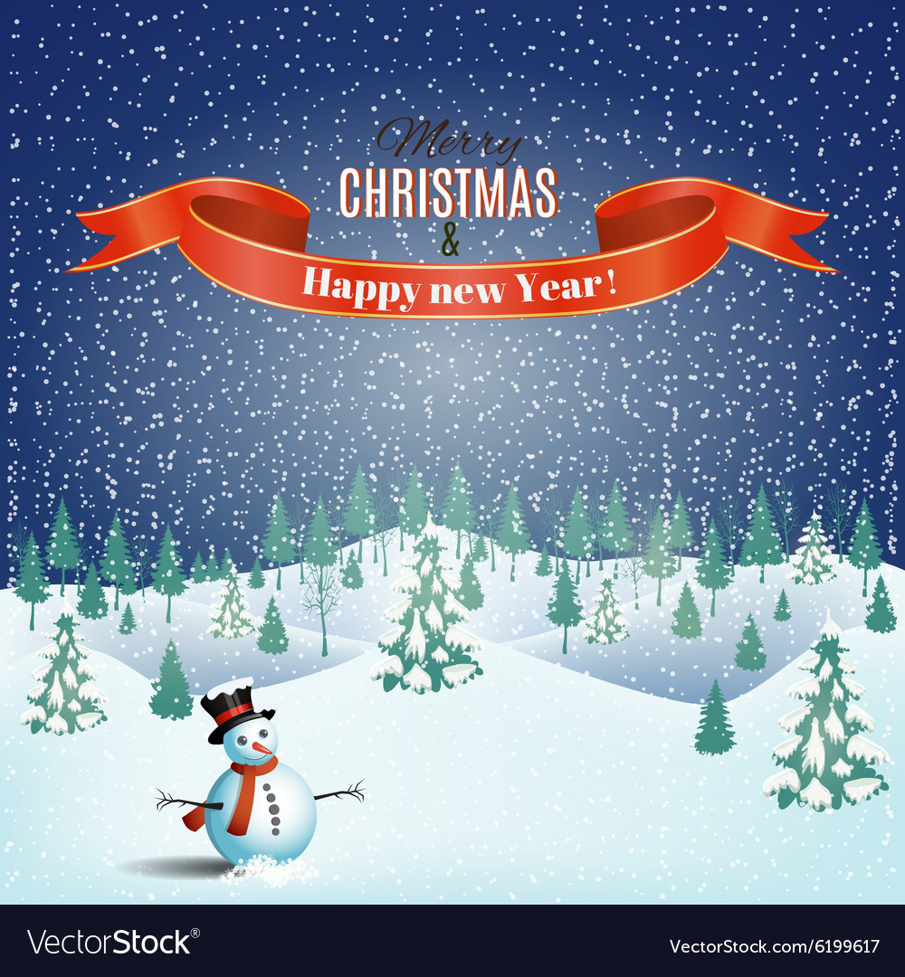 Christmas winter landscape background Royalty Free Vector