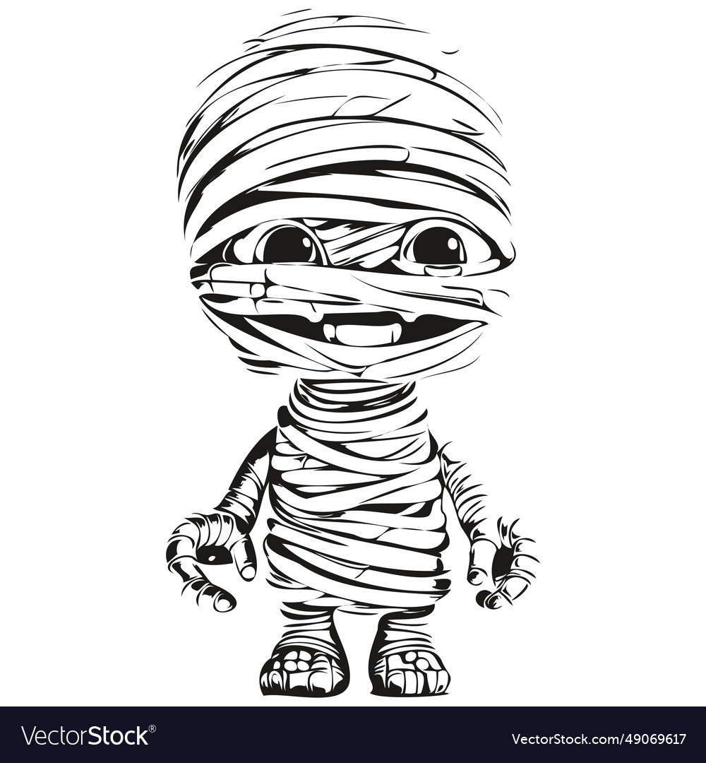 Creepy halloween mummy portrait Royalty Free Vector Image