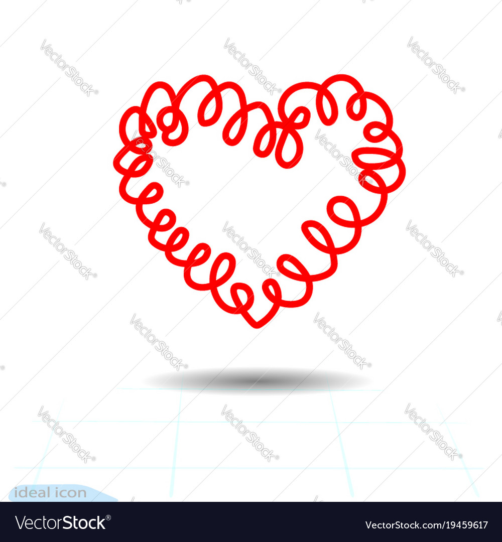 Curly heart curl red spring