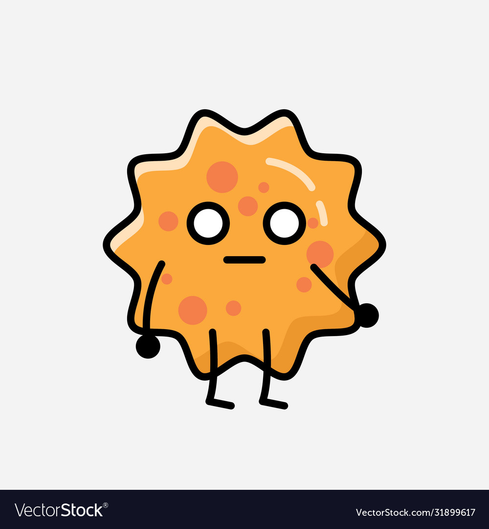 Cute Virus Mascot Character In Flat Design Style Vector Image