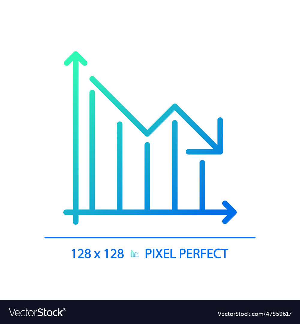 Decrease graph gradient linear icon