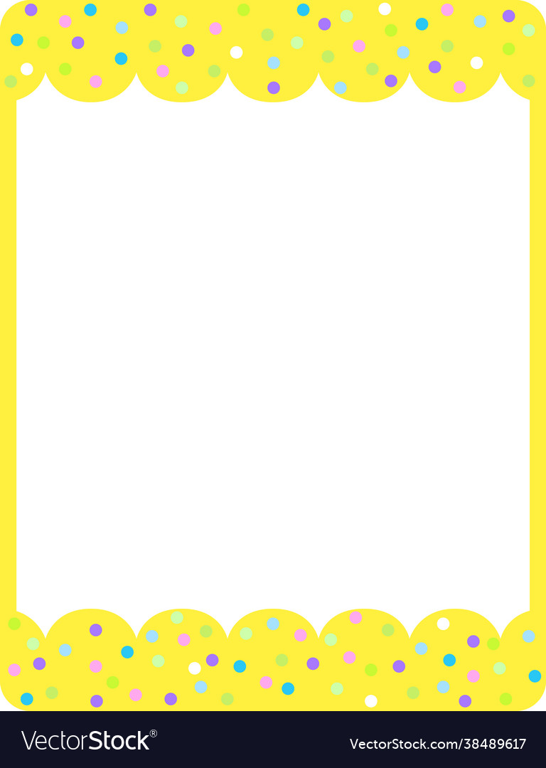 Empty yellow curl frame banner template