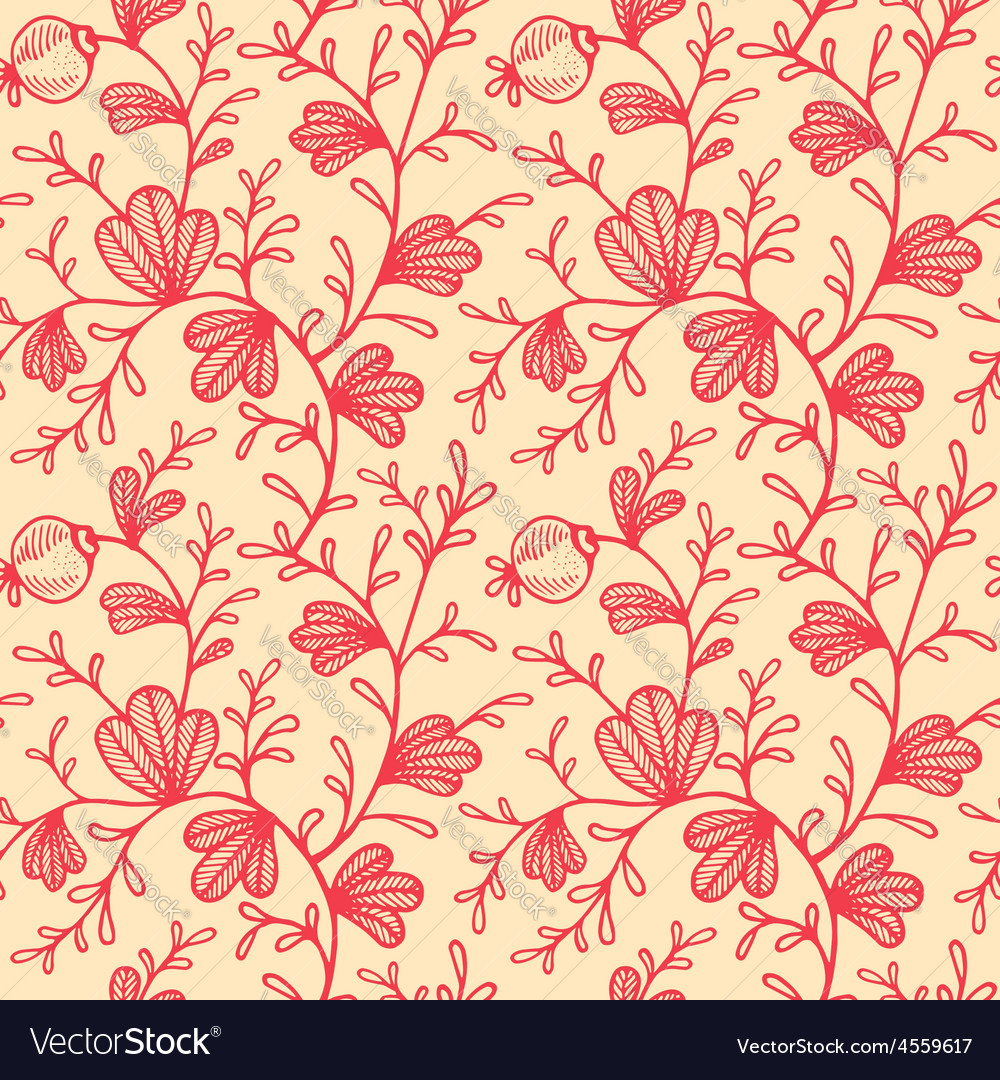 Floral pattern retro red