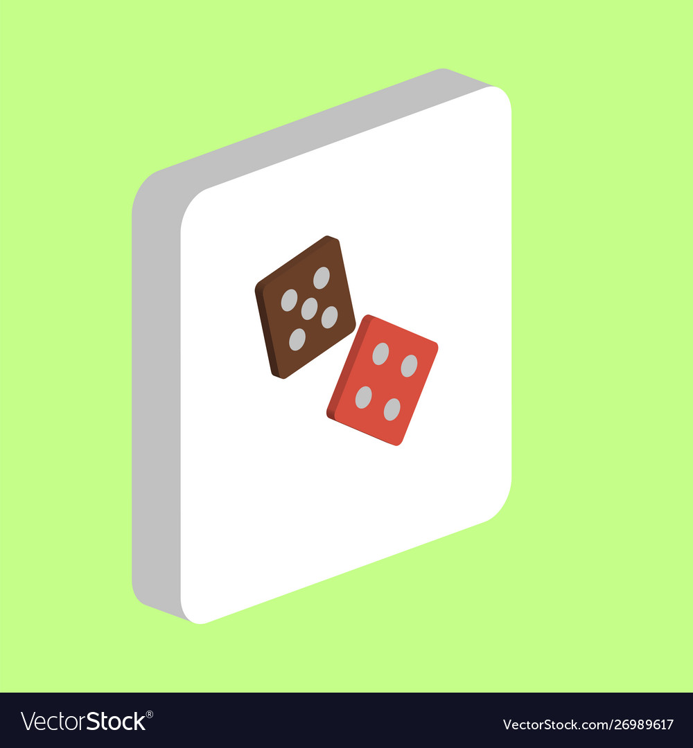 Game dice computer symbol vector image Game dice computer symbol