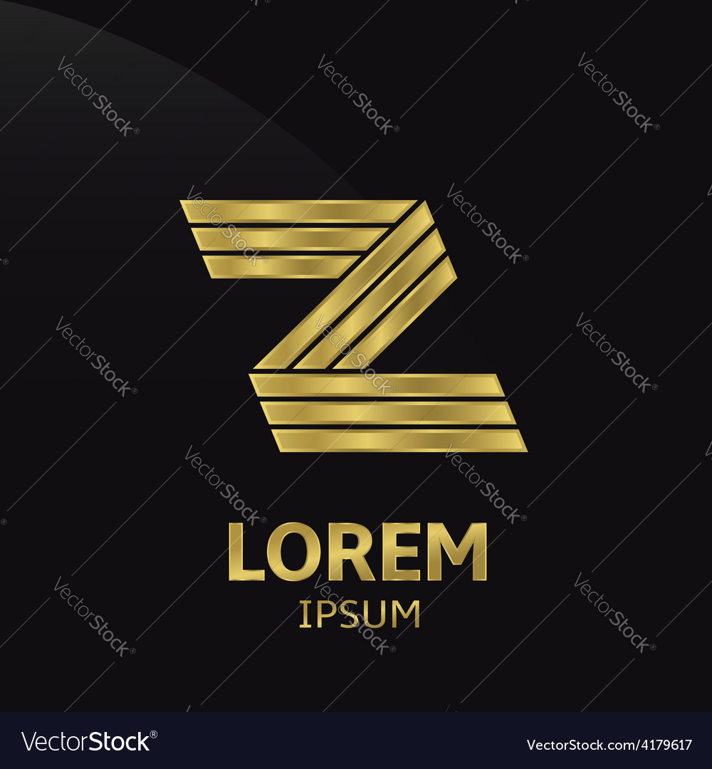 Golden letter symbol Royalty Free Vector Image