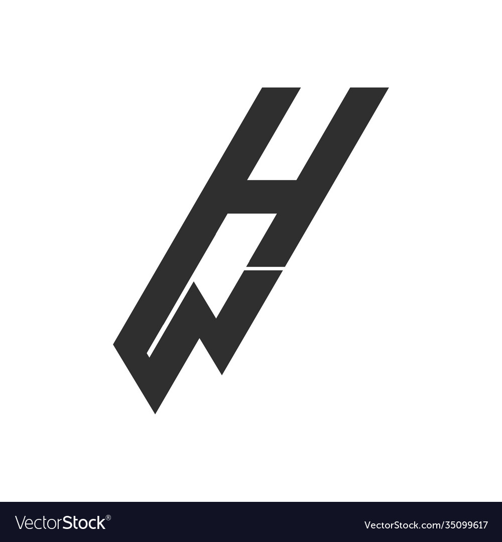 Initial letter wh logo or hw design Royalty Free Vector