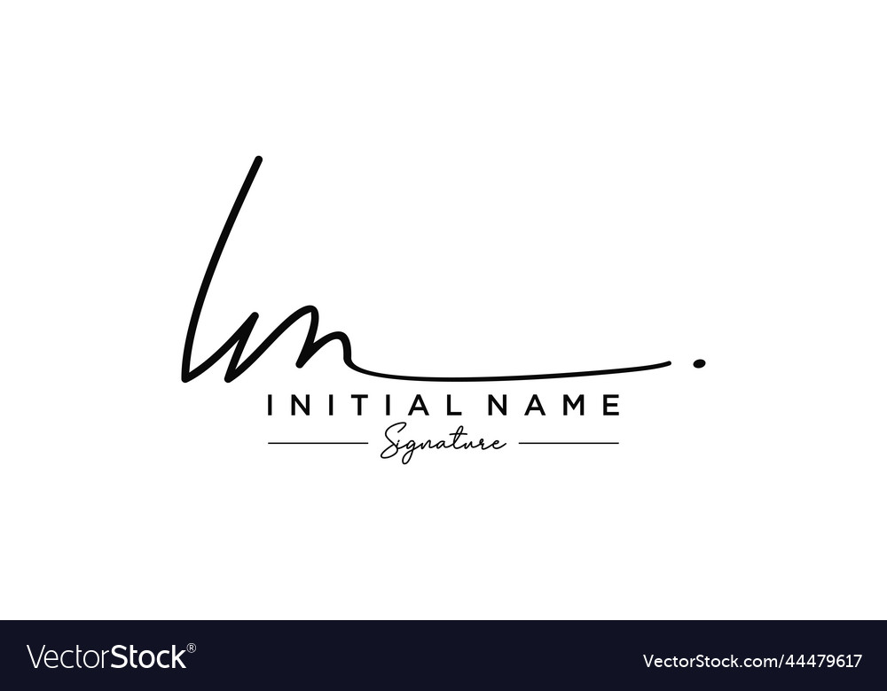 Initial lm signature logo template hand drawn