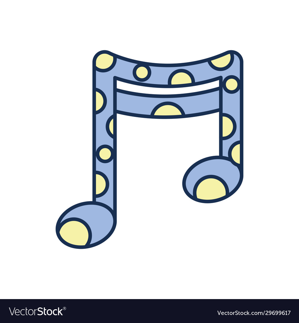 Isolated music note line style icon design