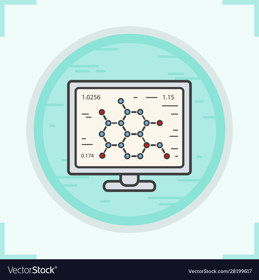 Laboratory computer color icon vector image Laboratory computer color icon