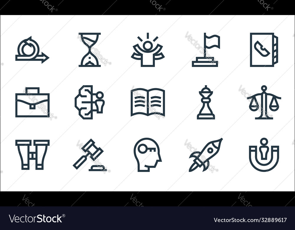 Management line icons linear set quality