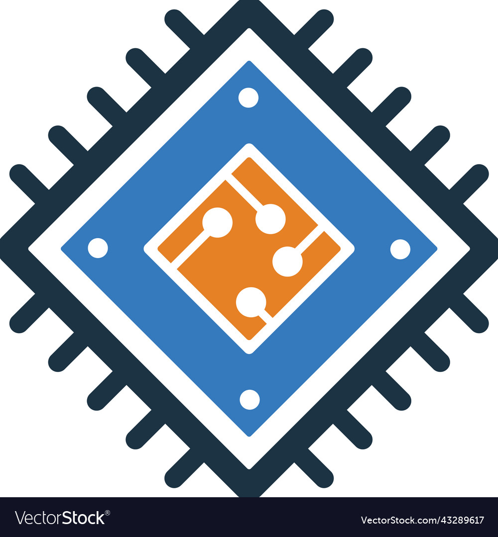 Microchip processor chip icon simple editable