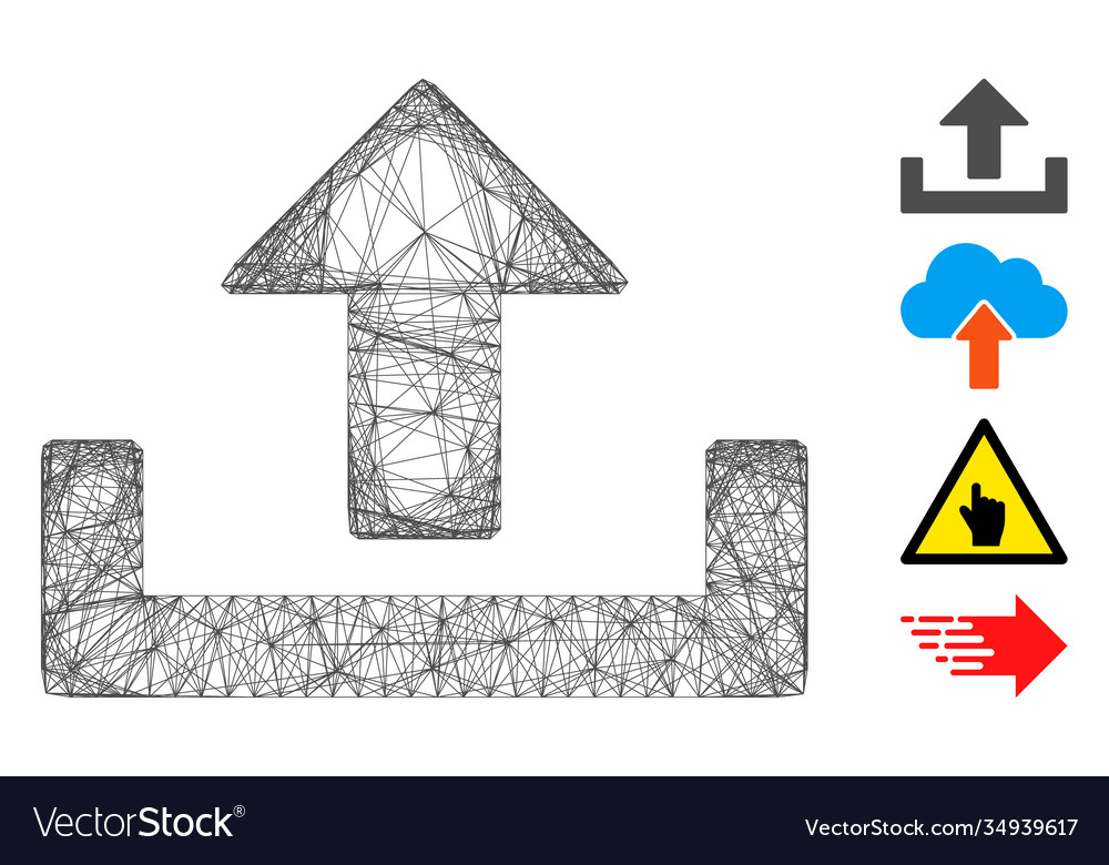 Network upload mesh vector image Network upload mesh