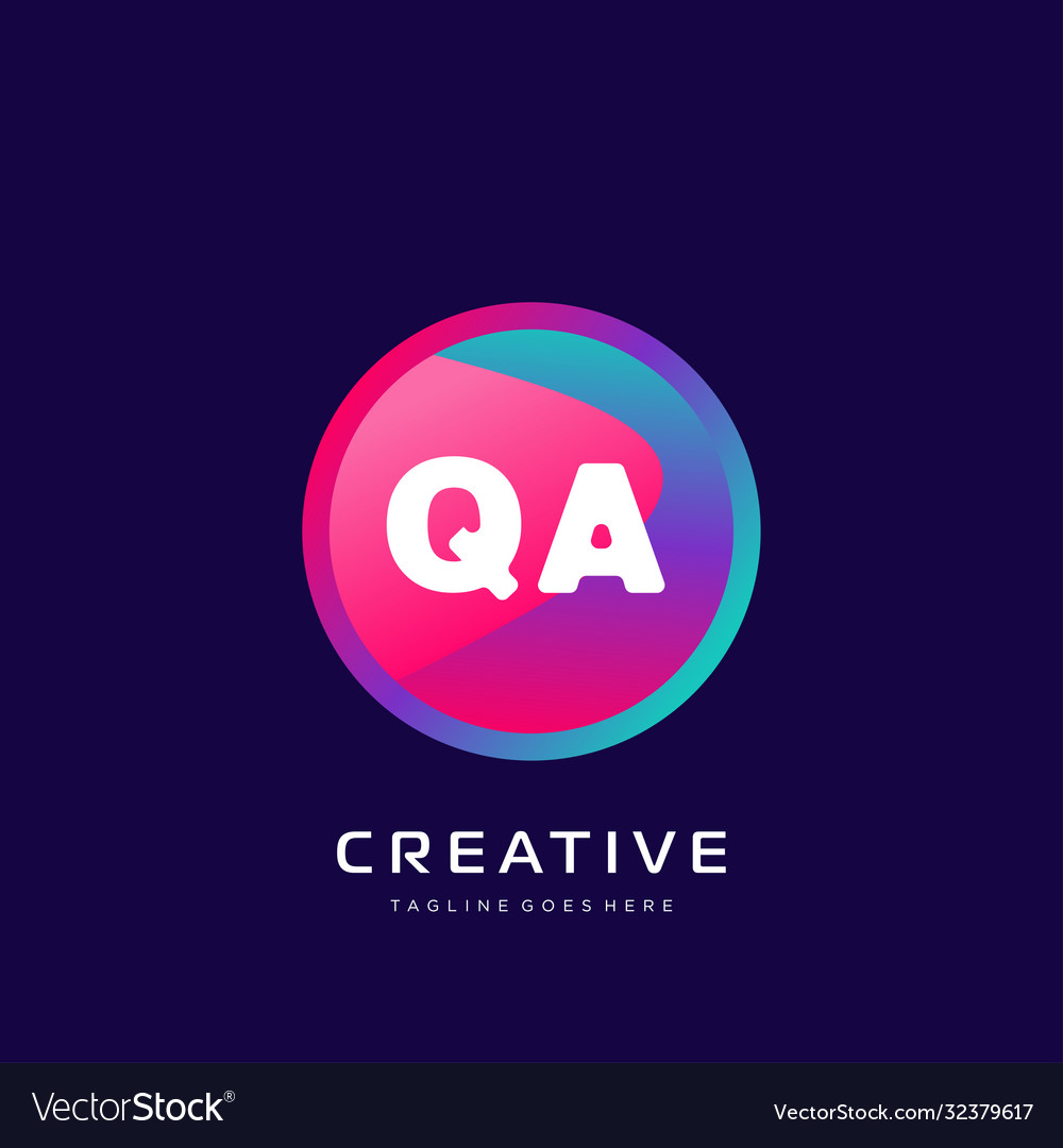 Qa initial logo with colorful template