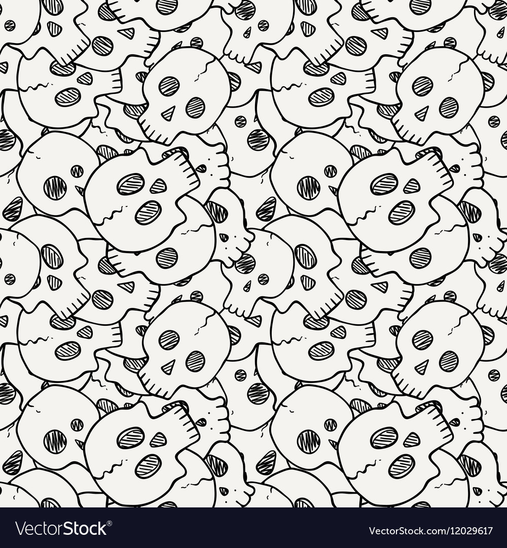 Seamless pattern with random skulls
