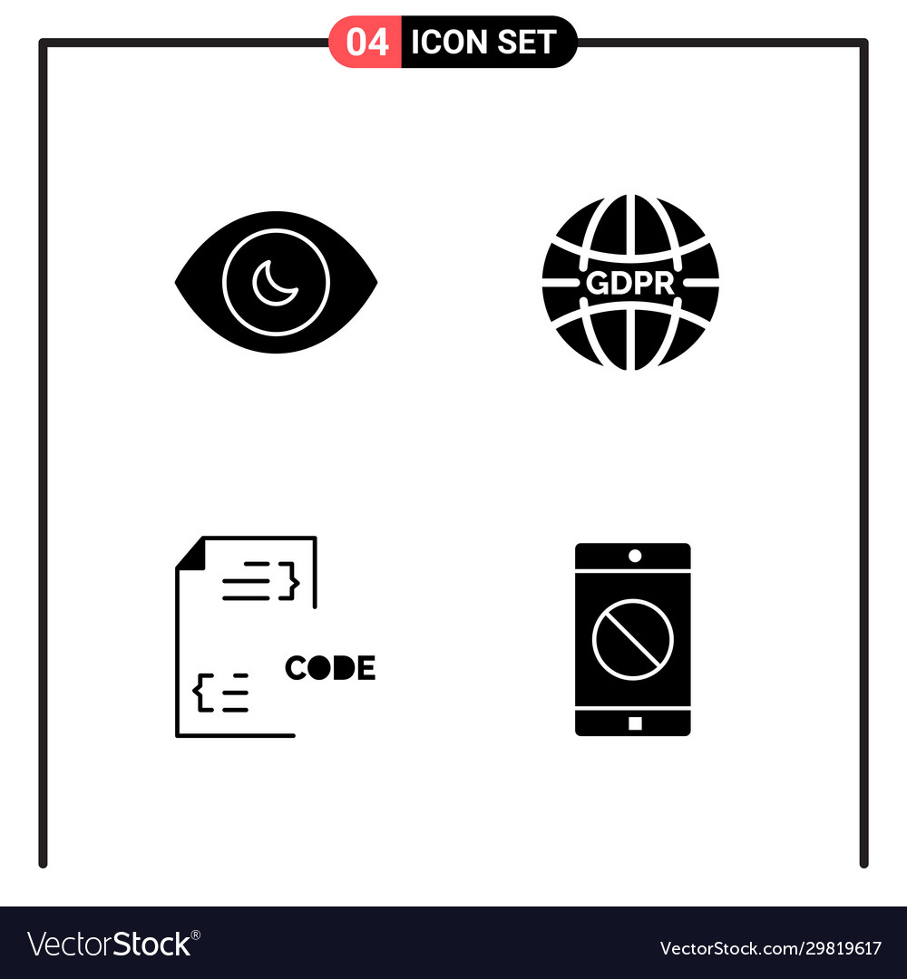 Set 4 solid style icons for web and mobile Vector Image Set 4 solid style icons for web and mobile
