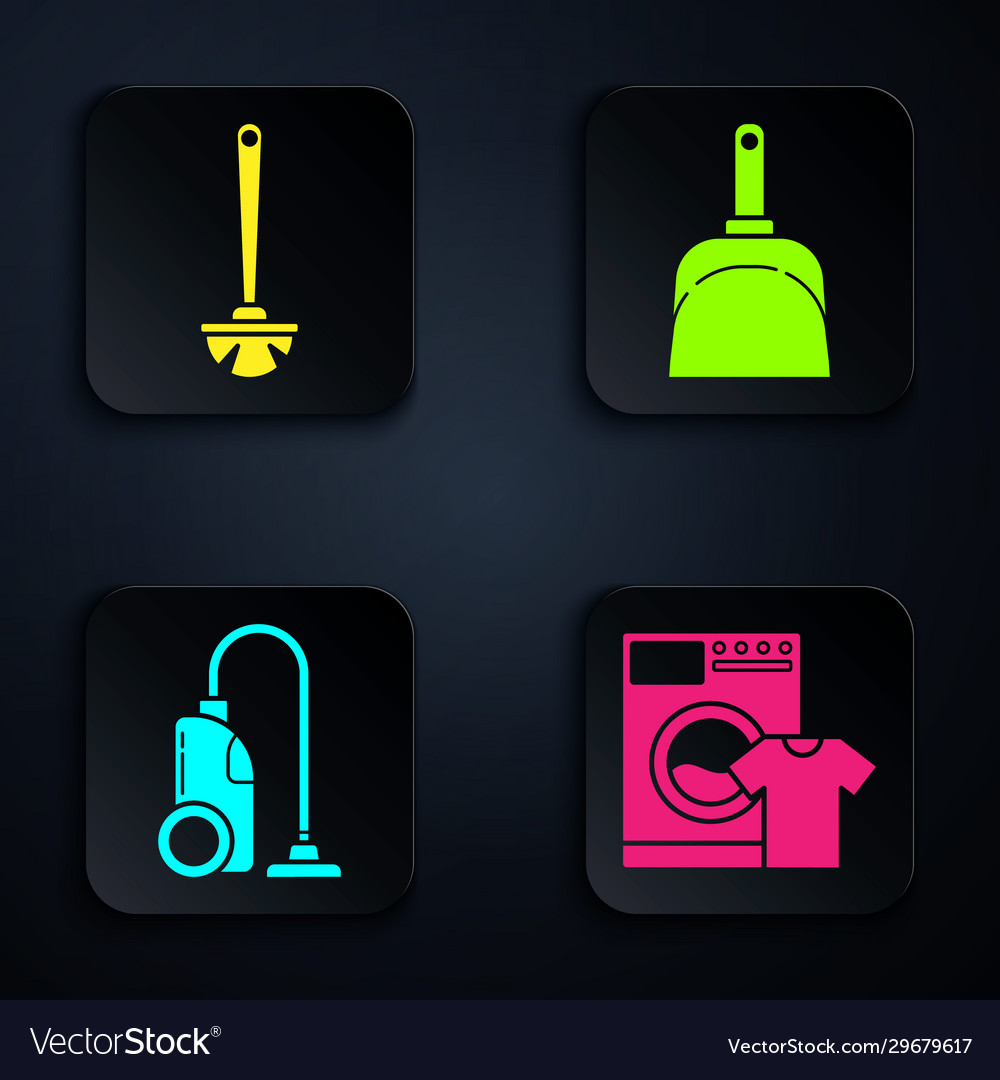 Set washer and t-shirt toilet brush vacuum Vector Image