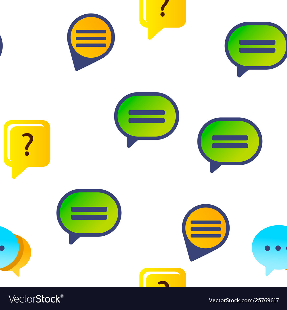 Speech bubble icon set seamless pattern